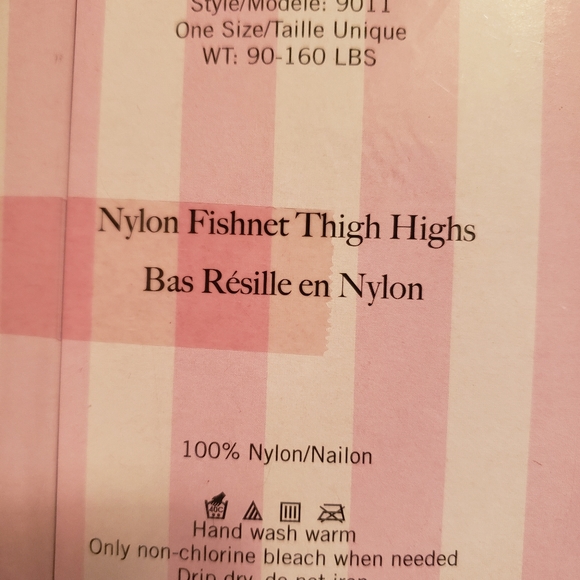 LEGS AVENUE RED NYLON FISHNET THIGH HIGHS ONE SIZE P4 - Picture 3 of 3